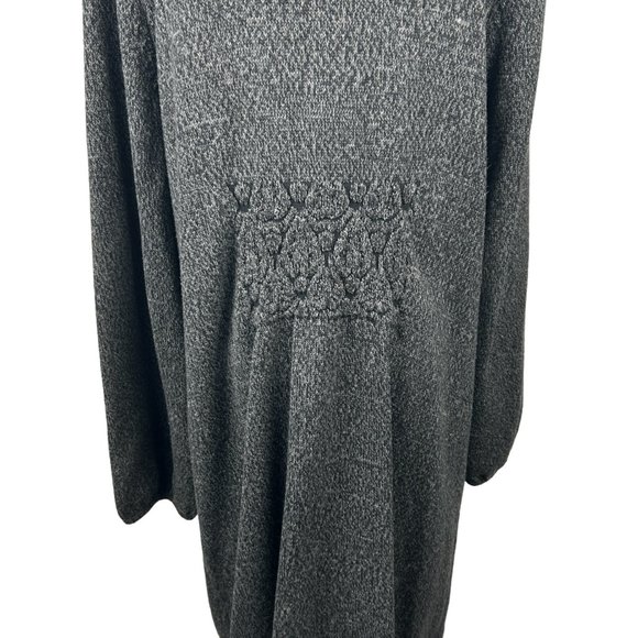 Alfani Cardigan Sweater Coat Women L Gray Knit Long Button Pockets Collared Cozy - Picture 6 of 14